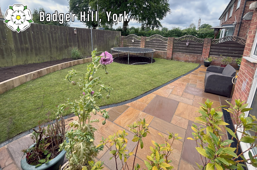 Turf, patio and sleeper edging York